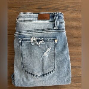 Judy‎ Blue Women's Faded Blue Distressed Skinny Jeans Size 9/29 Gently Worn